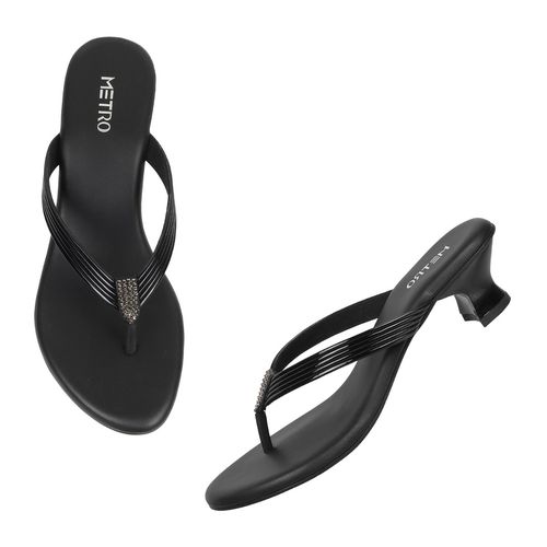 Metro Womens Black Medium Heels (EURO 35)