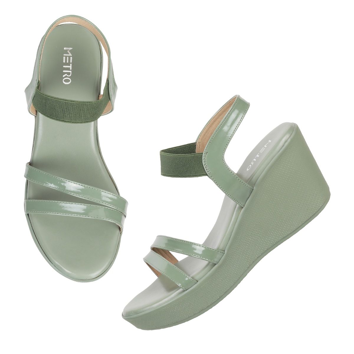 Metro Light Green Sandals Buy Metro Womens Green Platform