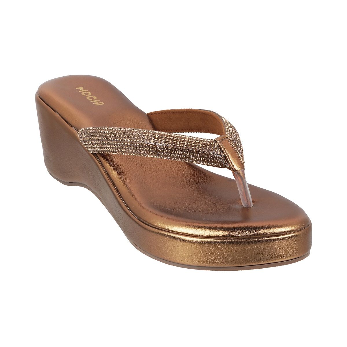 Buy Mochi Womens Antique Gold Platform HeelsMochi Antic Gold Synthetic