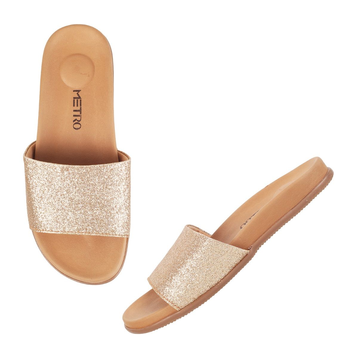 Rose gold glitter online slides