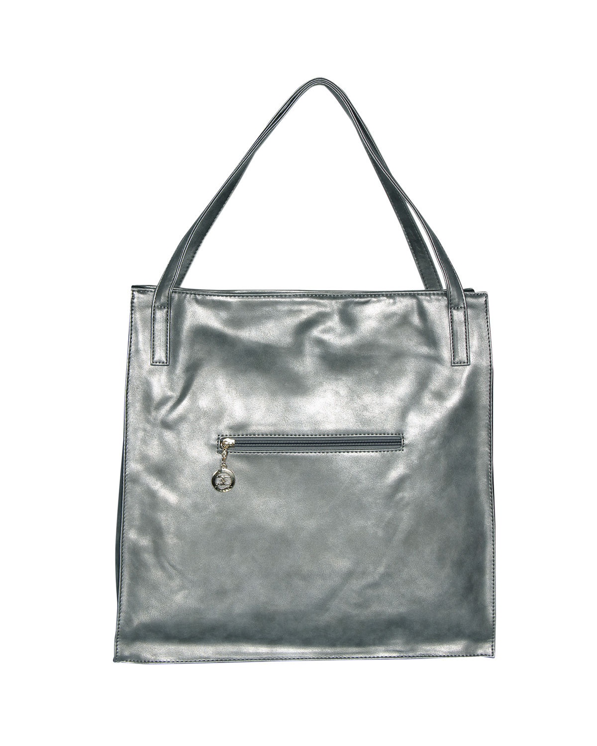 Buy Esbeda Silver Color Solid Pattern Upholstery Square Shaped Handbag