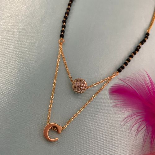Digital Dress Room C Letter AD Ball Pendant Mangalsutra