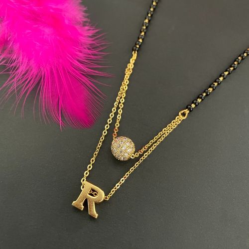 Buy Digital Dress Room R Letter AD Ball Pendant Mangalsutra Online