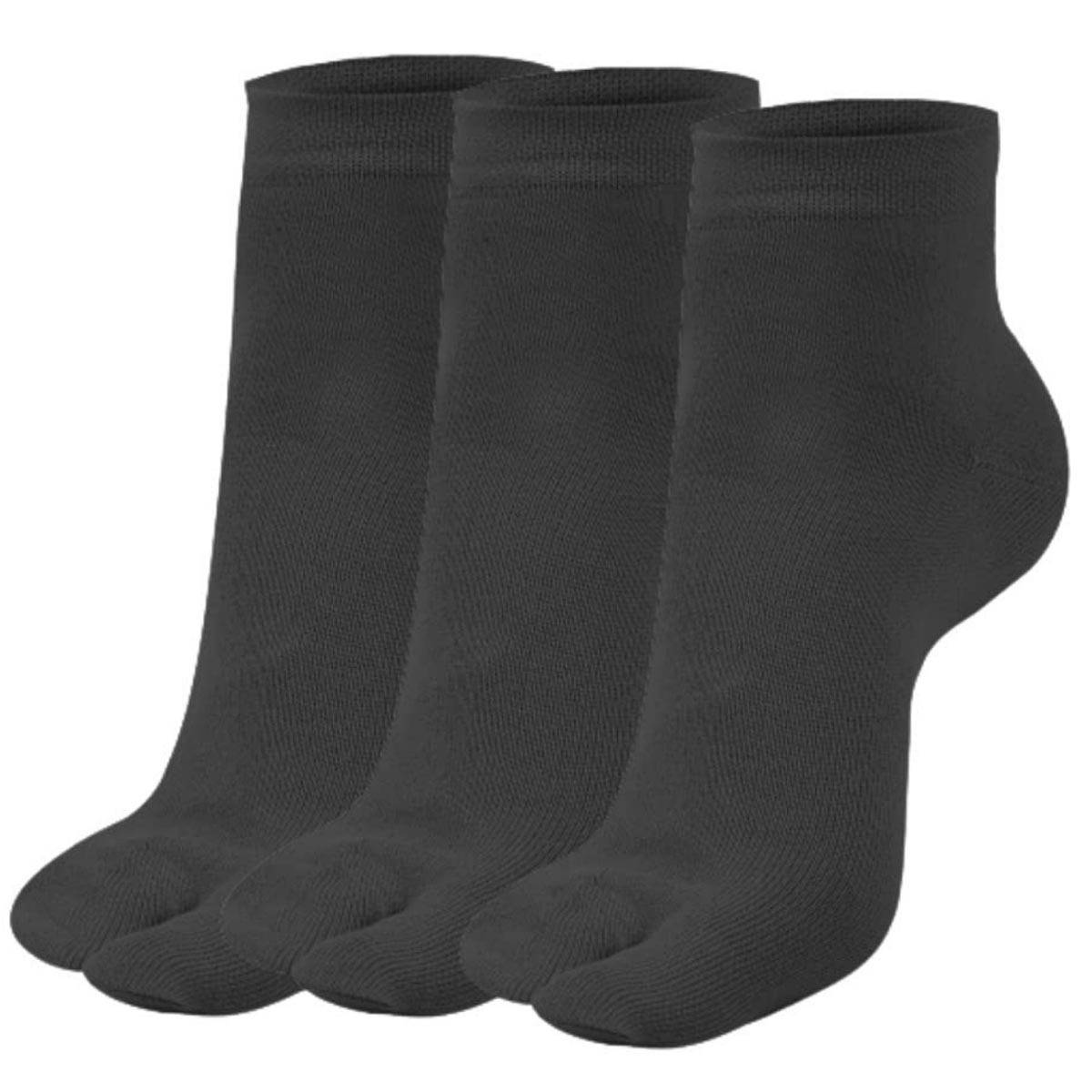NEXT2SKIN Women's Ankle Length Cotton Thumb Socks -Dark Grey (Pack of 3)