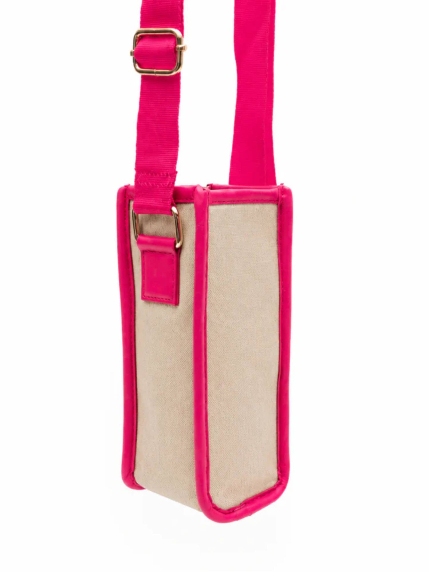 SG By Sonia Gulrajani Pink Sunset Sip Natural Sleeve Bottle Bag
