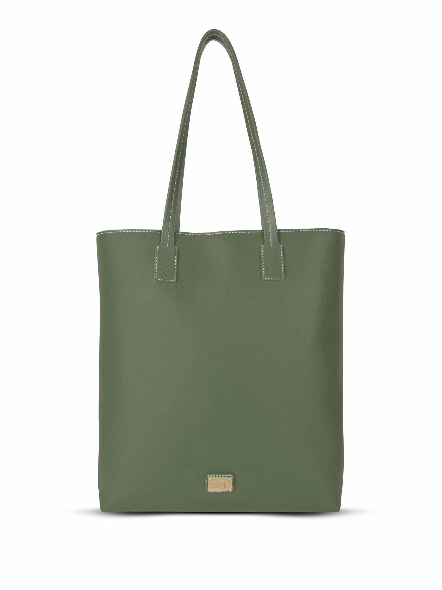 HIE Women Olive Soha Coffee Brown Tote Bag (M)