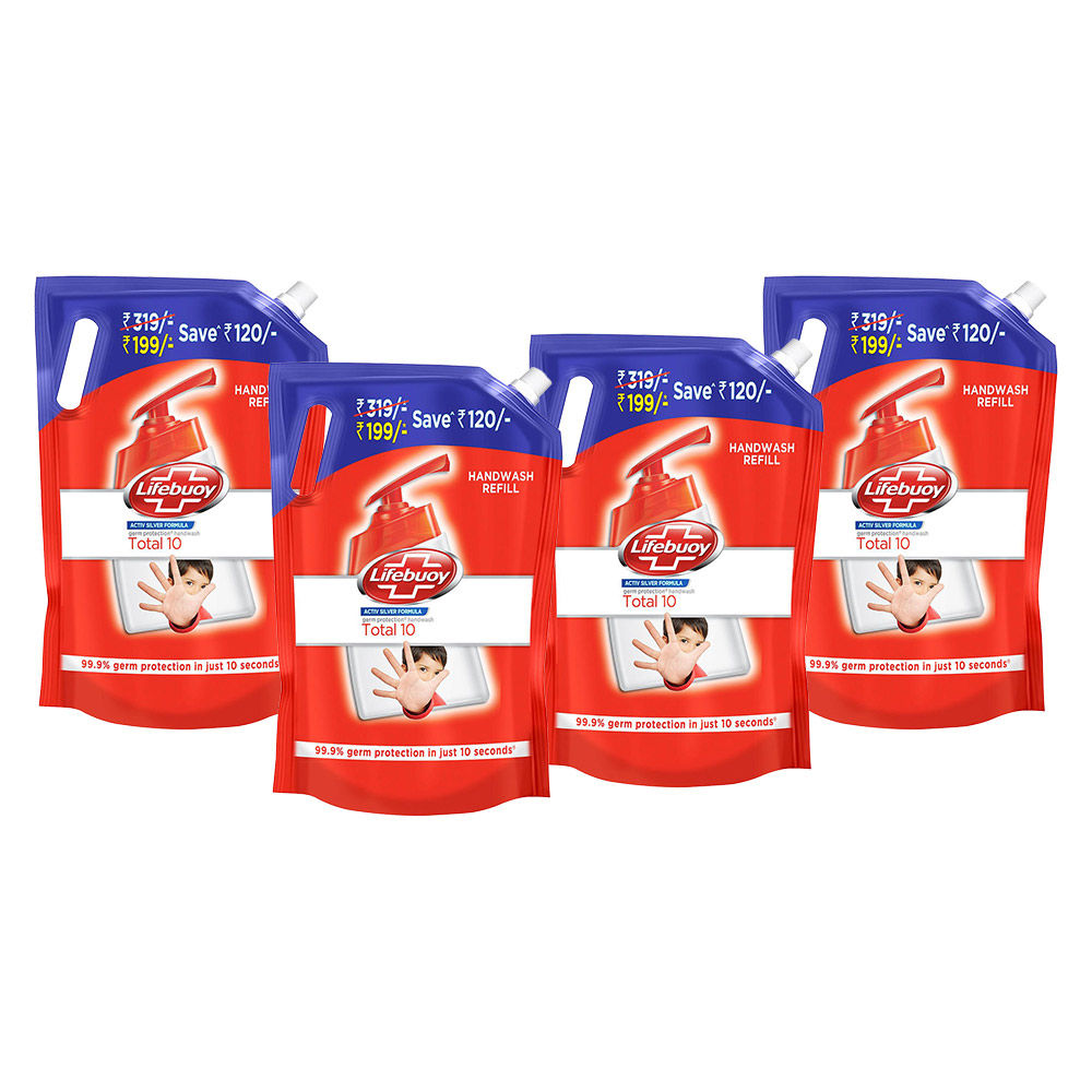 Lifebuoy Total 10 Hand Wash Refill Save Rs. 120/- Pack Of 4