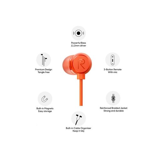Buy realme Buds 2 In-Ear Wired Earphone (Orange) Online in India