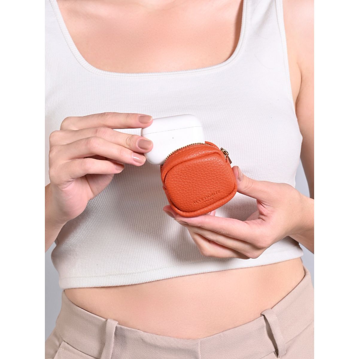 Buy Accessorize London Women Orange Earphone Keychain Case Bags