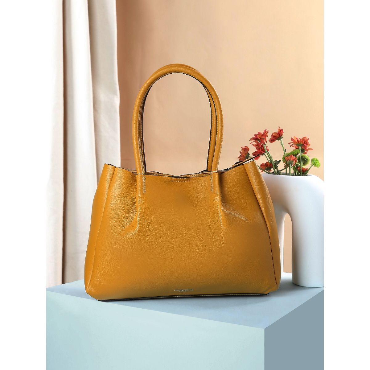 Buy Accessorize London Women Mustard Soft Shoulder Bag Online