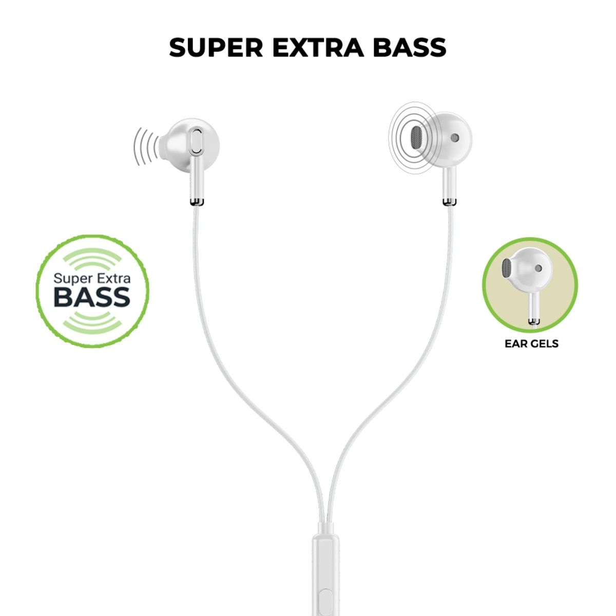 UltraProLink Pastels UM1130 Noise Isolation Hands free Earphones with Mic White Buy