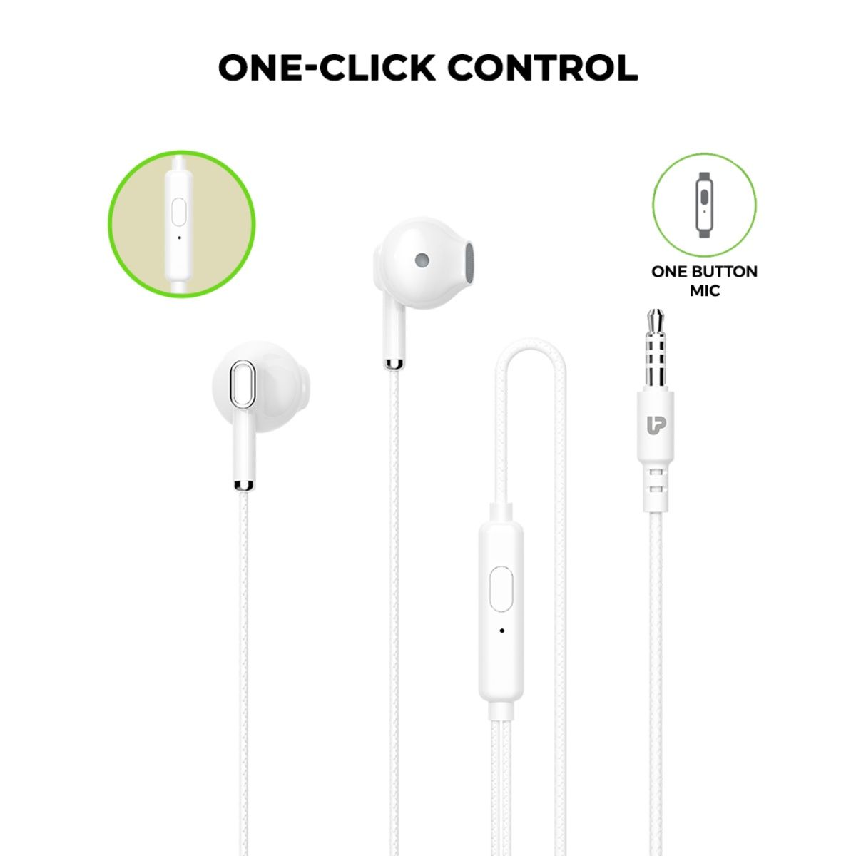 UltraProLink Pastels UM1130 Noise Isolation Hands free Earphones with Mic White Buy