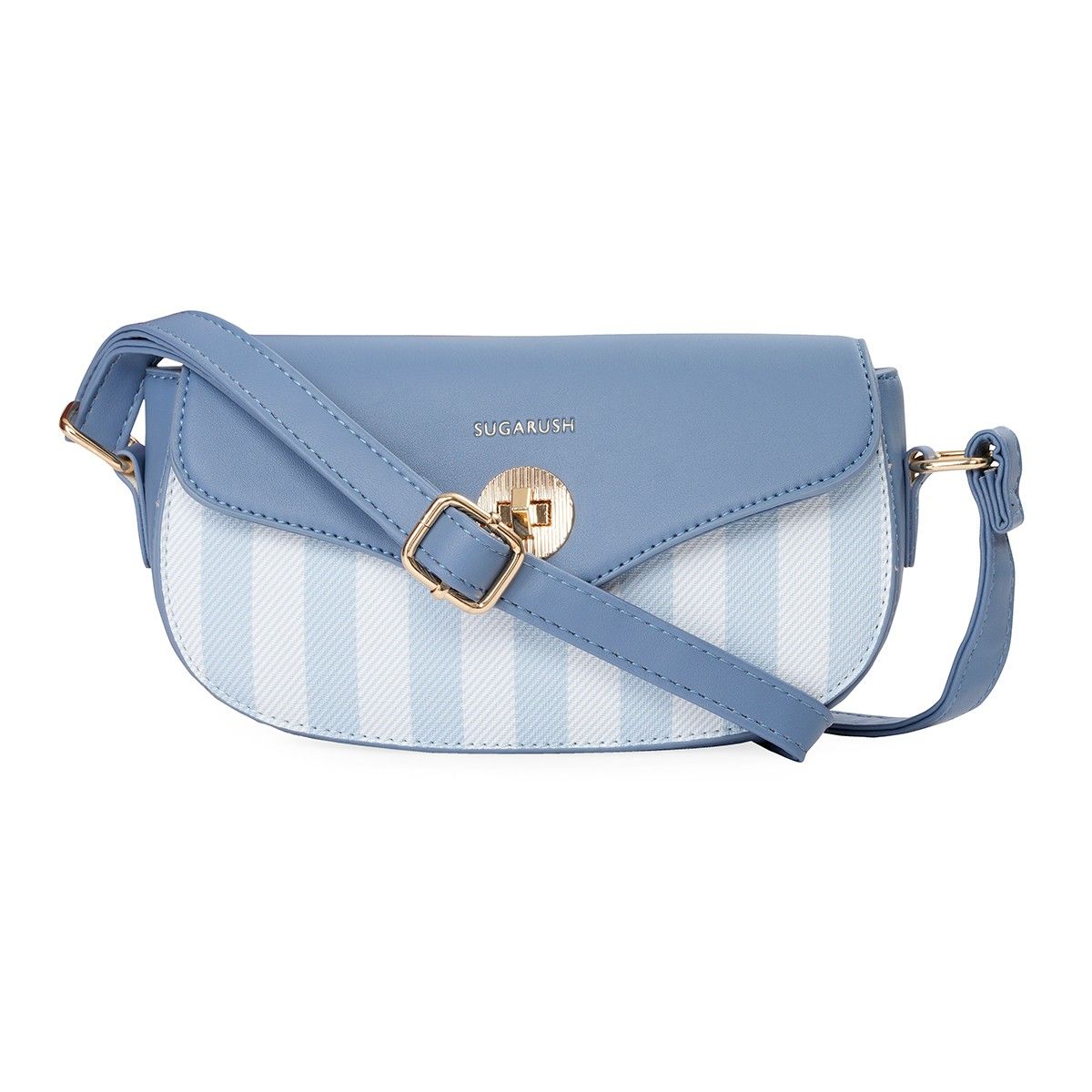 Buy Sugarush Jaelyn Women Pu Sling Bag Powder Blue Online
