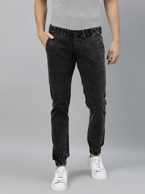 Buy Urbano Fashion Men Black Slim Fit Jogger Jeans Online