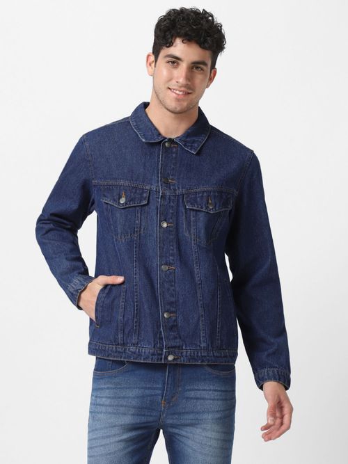 Buy Urbano Fashion Men's Blue Regular Fit Washed Full Sleeve Denim