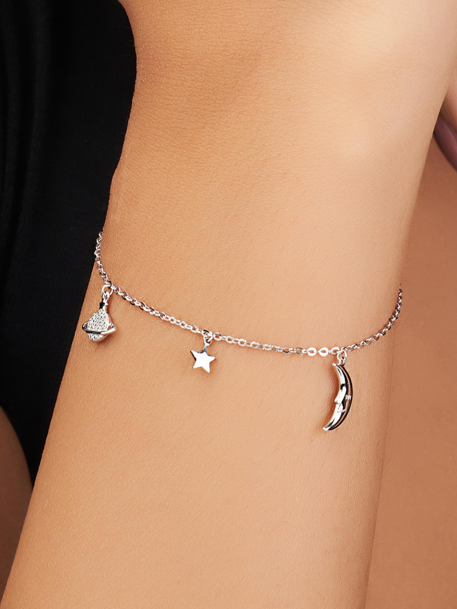 Buy Nistra 925 Sterling Silver Starry Orbit Bracelet (Adjustable