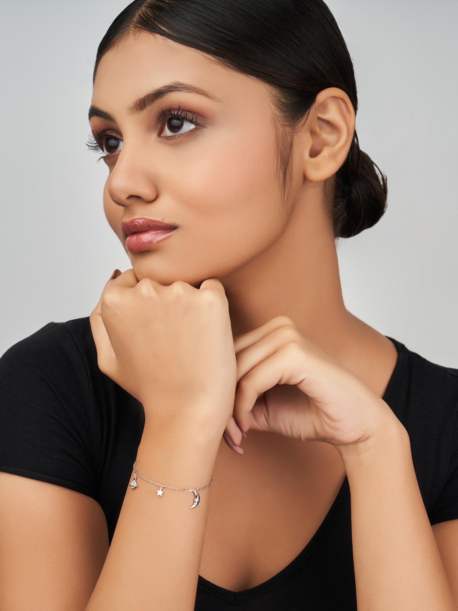 Buy Nistra 925 Sterling Silver Starry Orbit Bracelet (Adjustable