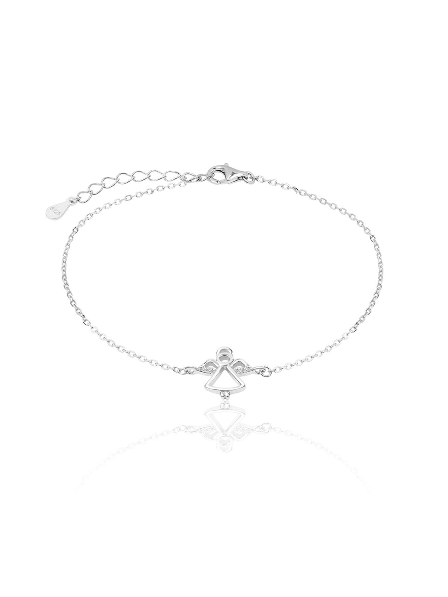 Nistra 925 Sterling Silver Angelic Wings Bracelet (Adjustable)