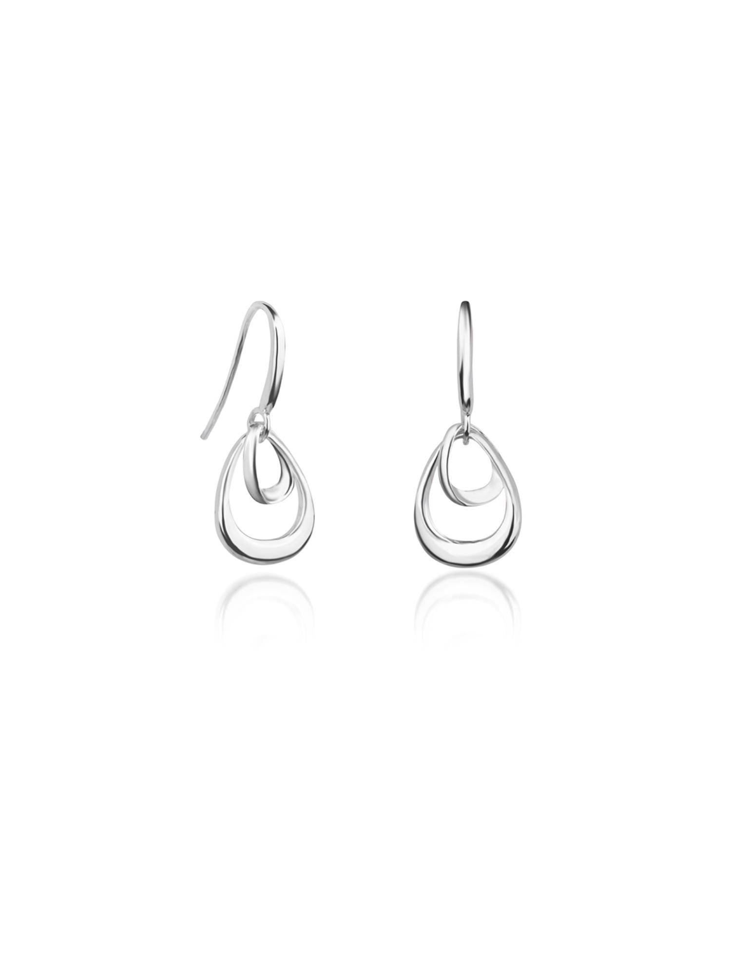 Nistra 925 Sterling Silver Ovaluxe Drop Earrings