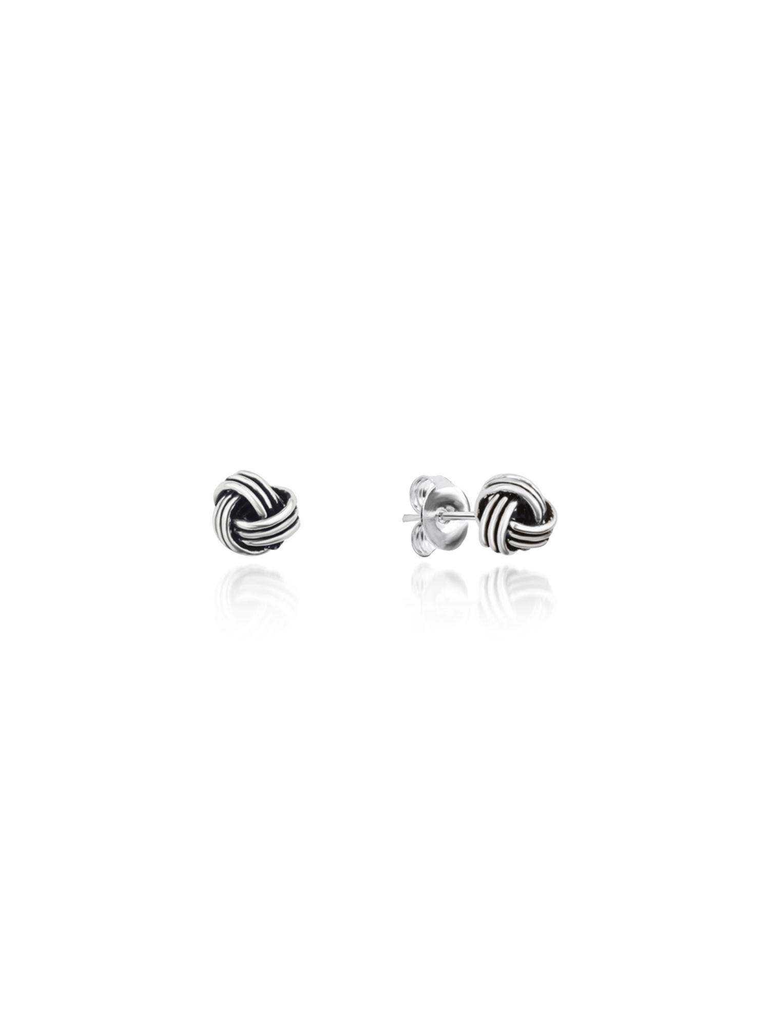 Nistra 925 Sterling Silver Retro Elegance Oxidized Studs Earrings
