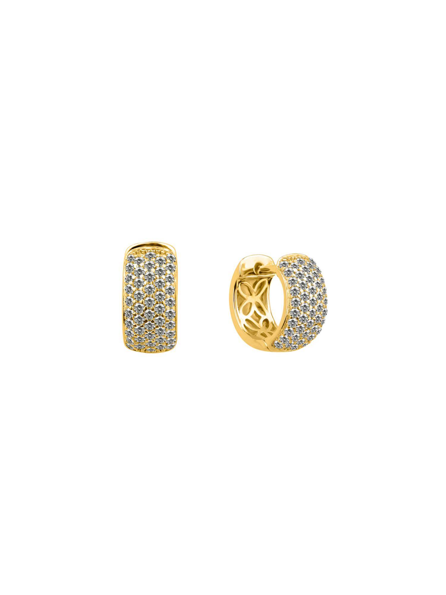 Nistra 925 Sterling Silver Small Chunky Sparkling Earrings