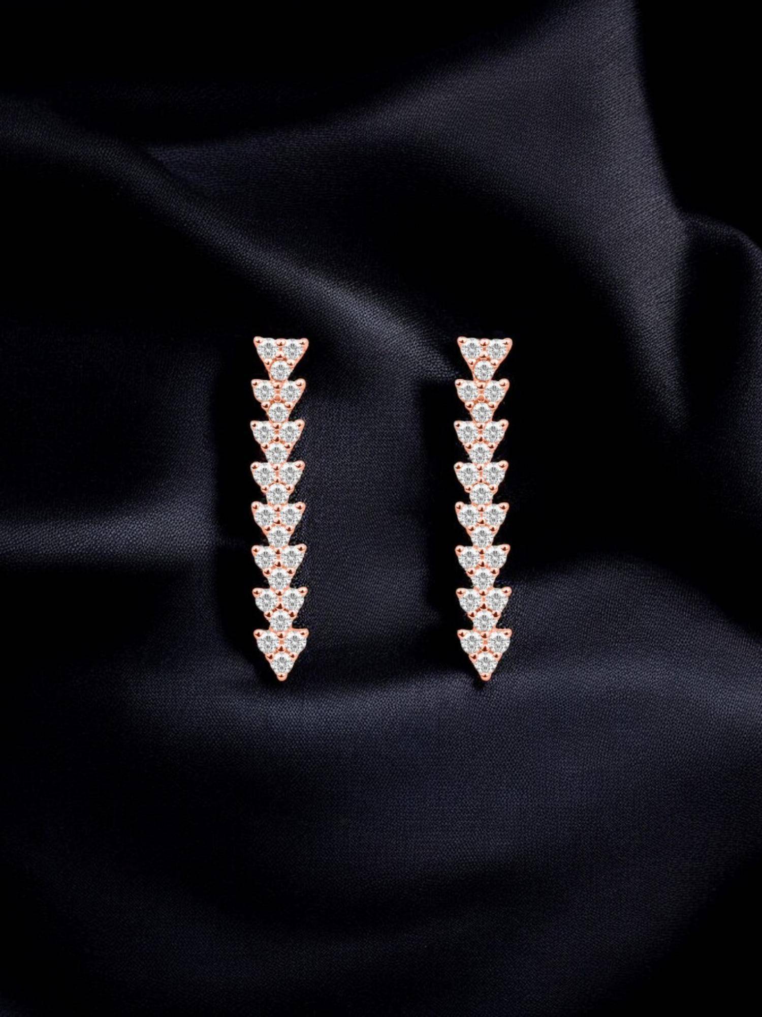Nistra 925 Sterling Silver Cascading Long Drop Earrings