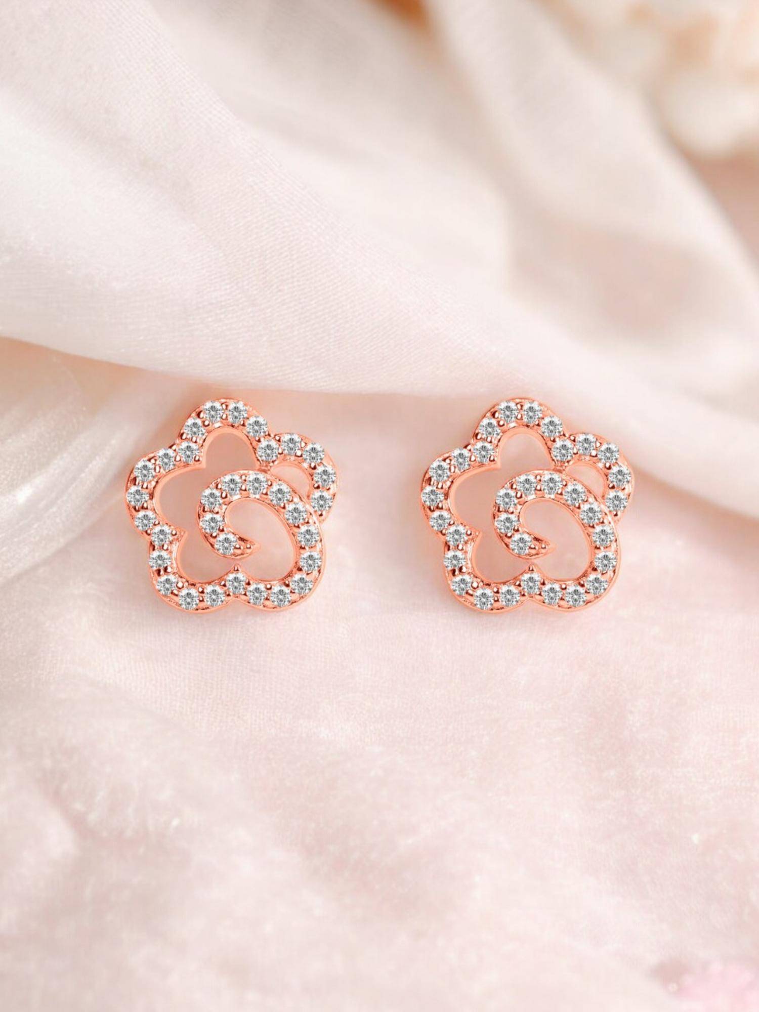 Nistra 925 Sterling Silver Floral Earrings