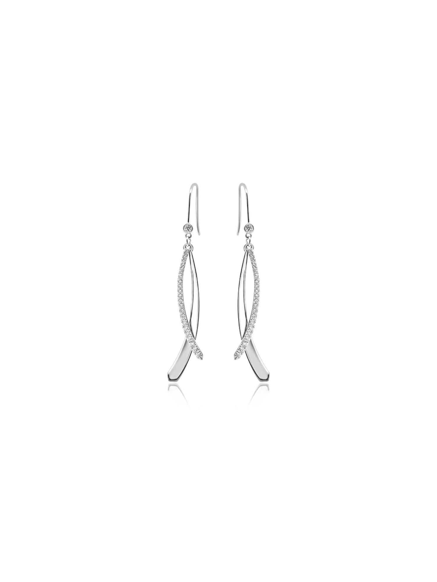 Nistra 925 Sterling Silver Dual Drape Dangle Earrings