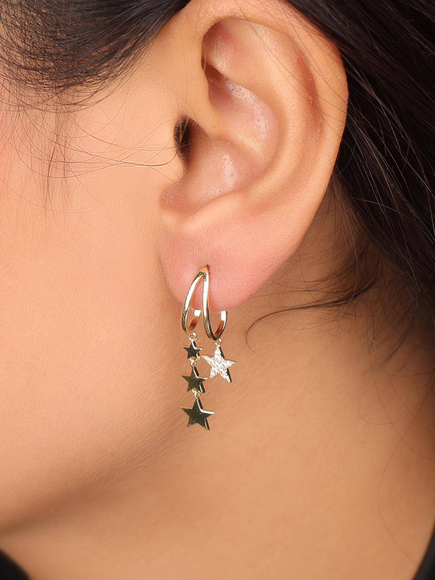 Nistra 925 Sterling Silver Starry Whispers Drop Earrings