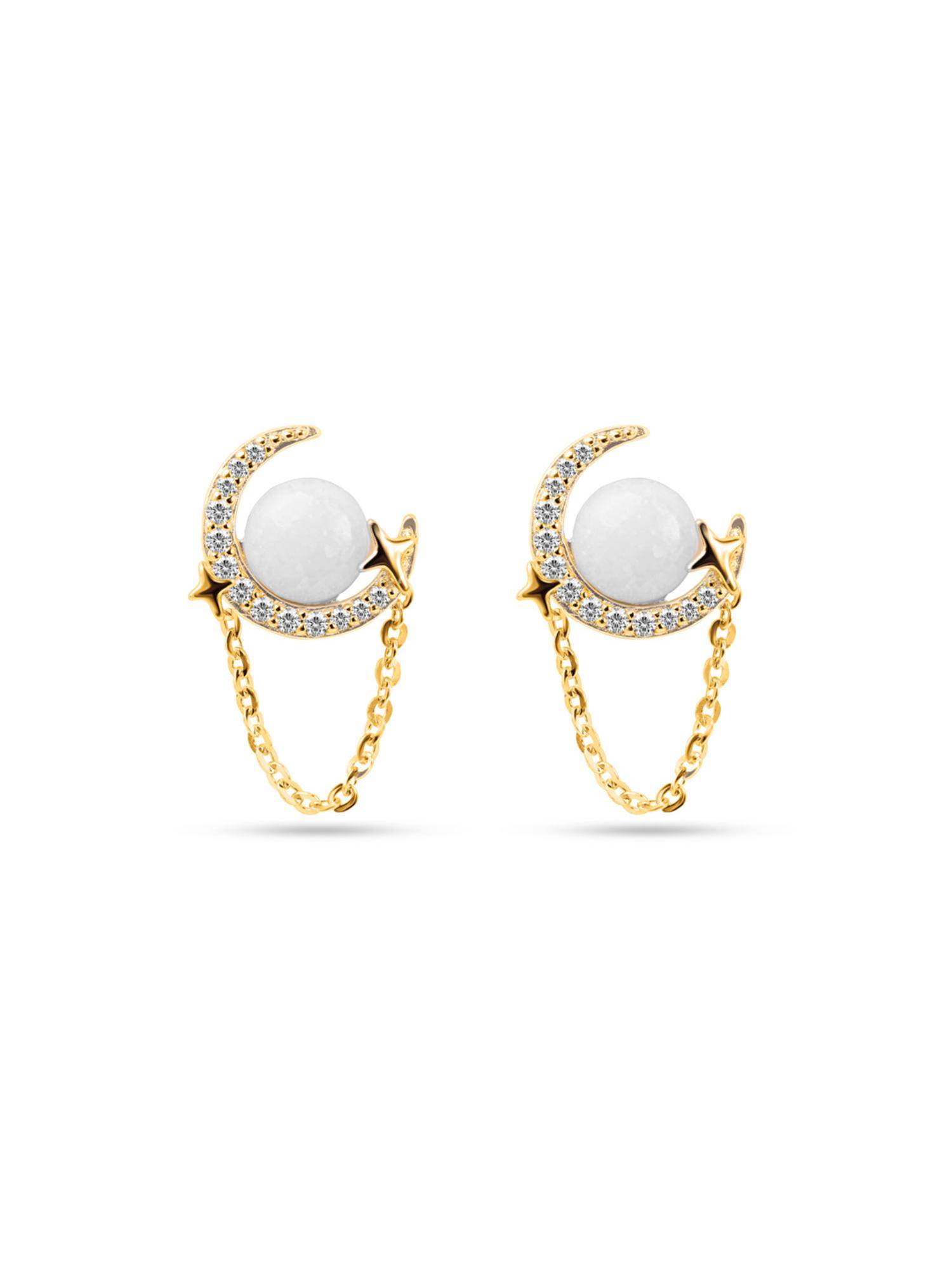 Nistra 925 Sterling Silver Created Opal Moonwalk Earrings