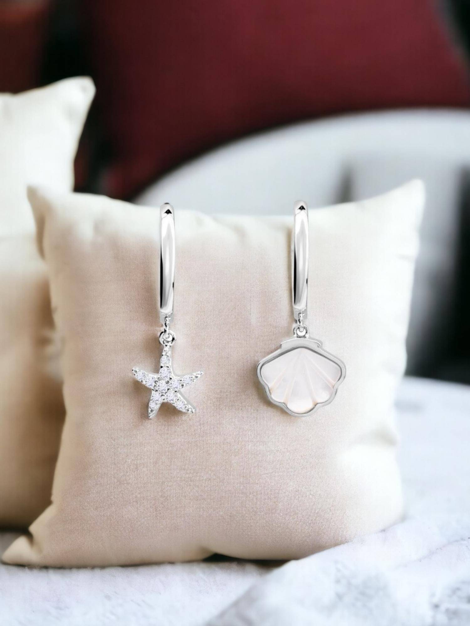 Nistra 925 Sterling Silver Ocean Star Earrings