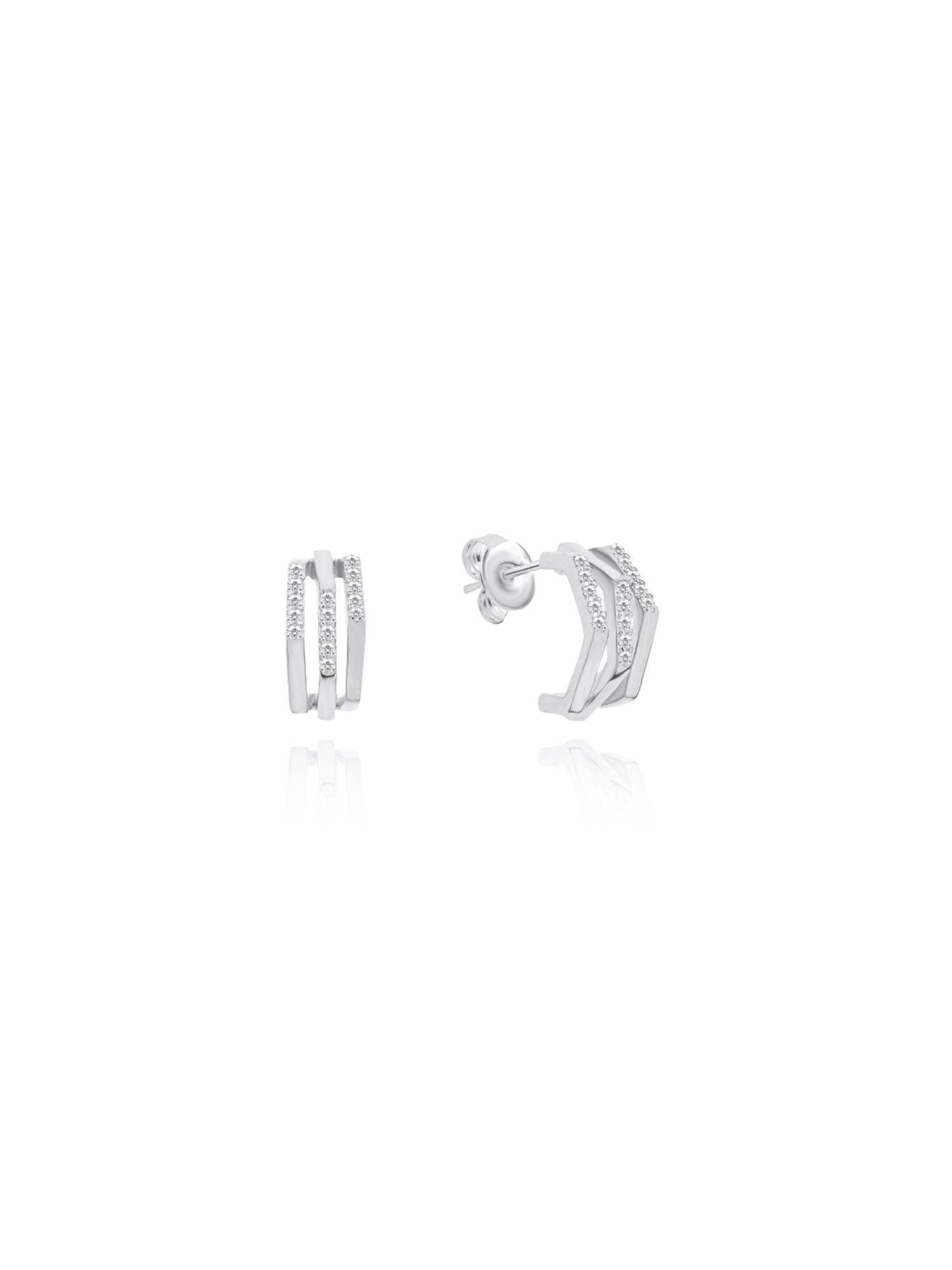 Nistra 925 Sterling Silver Acute Chic Earrings