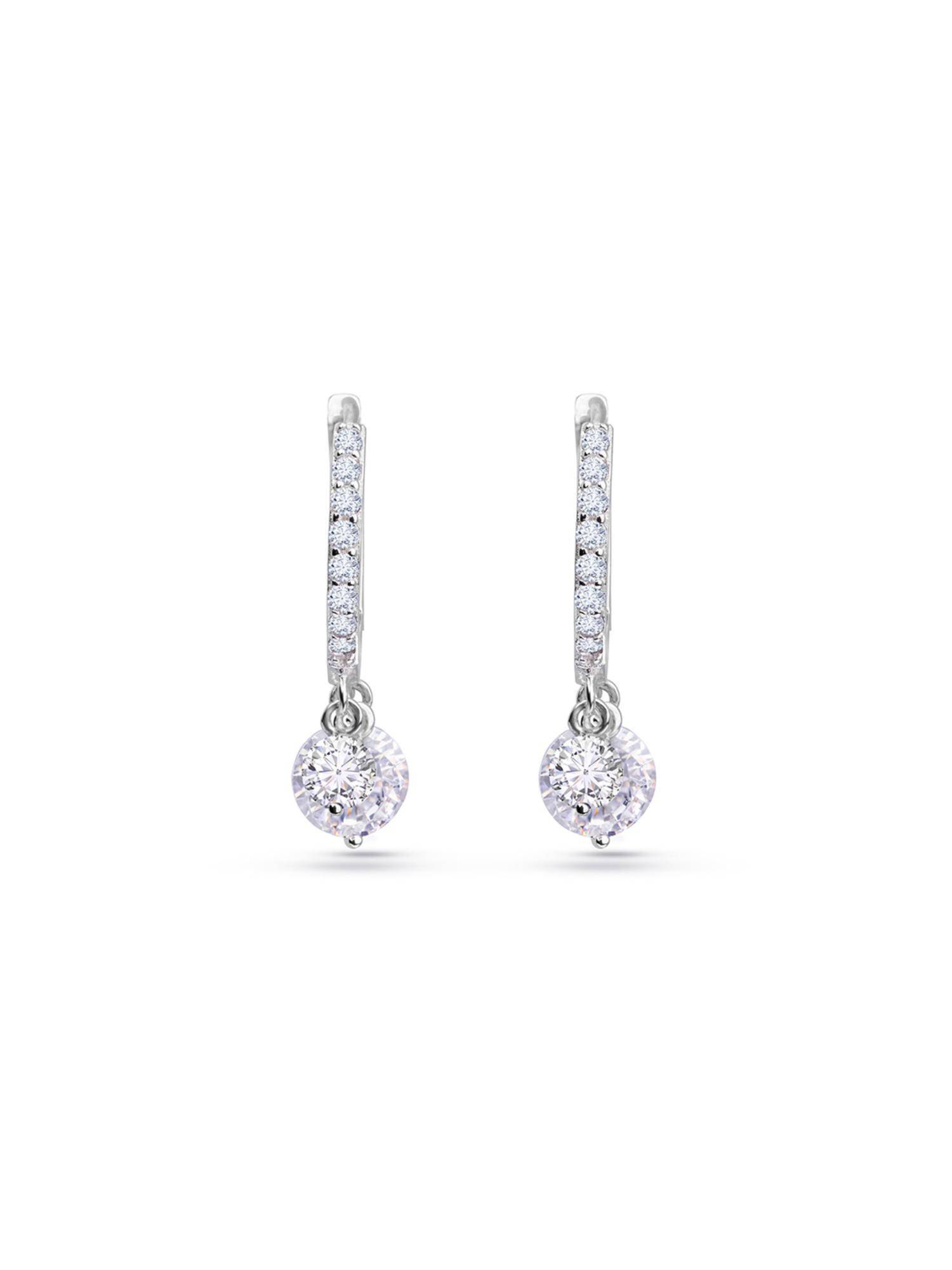 Nistra 925 Sterling Silver Glimmering Huggies Earrings