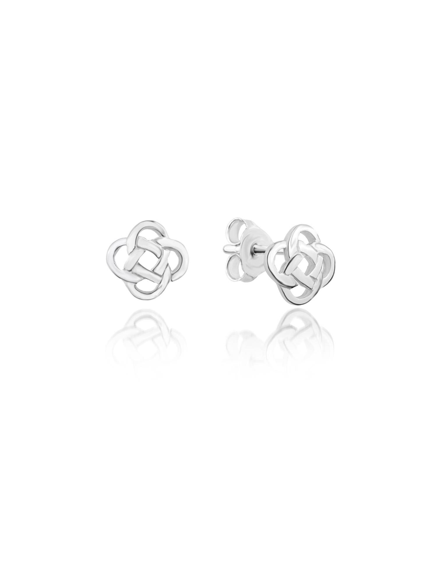 Nistra 925 Sterling Silver Round Celtic Earrings