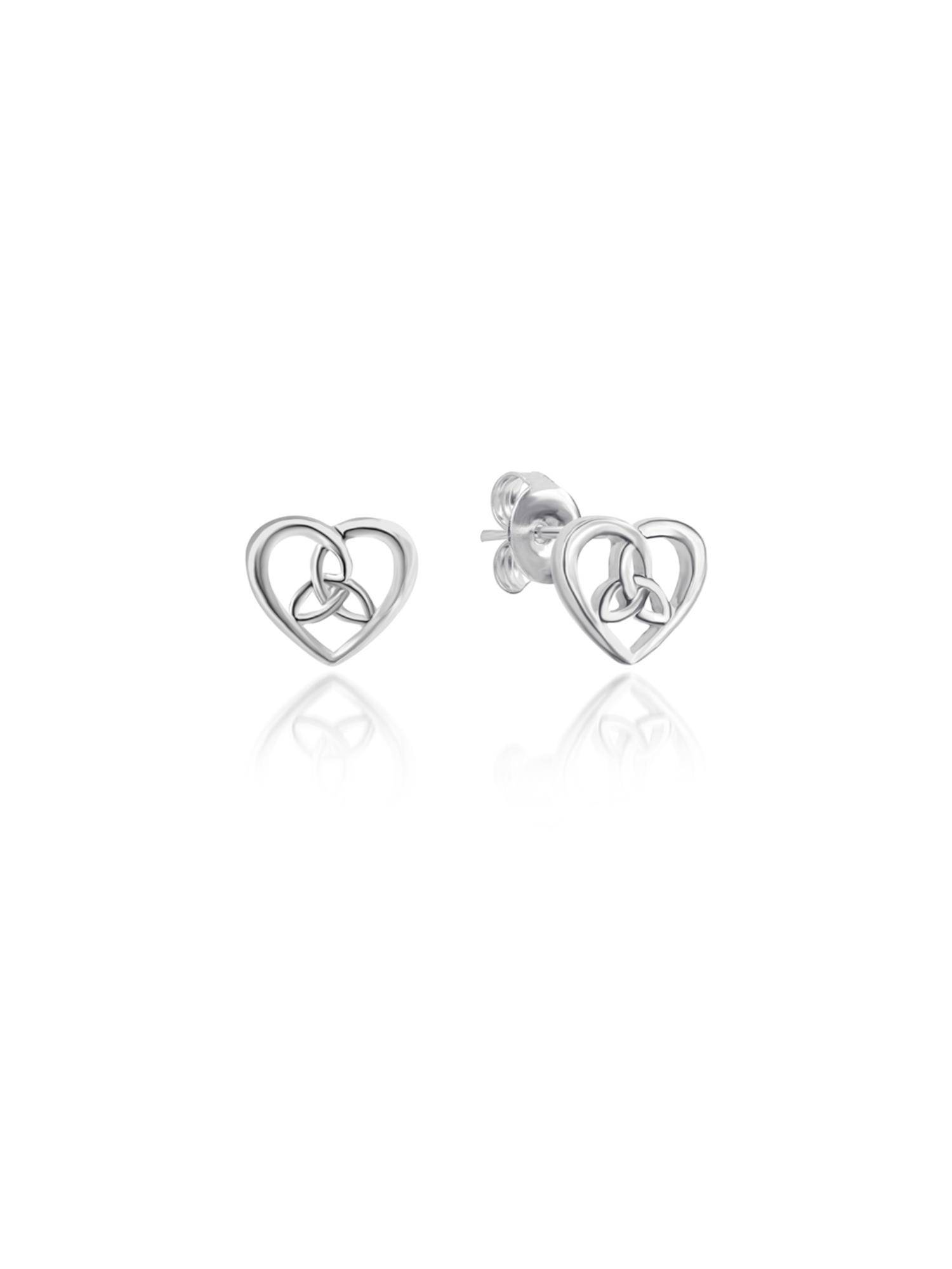 Nistra 925 Sterling Silver Trinity Love Studs Earrings