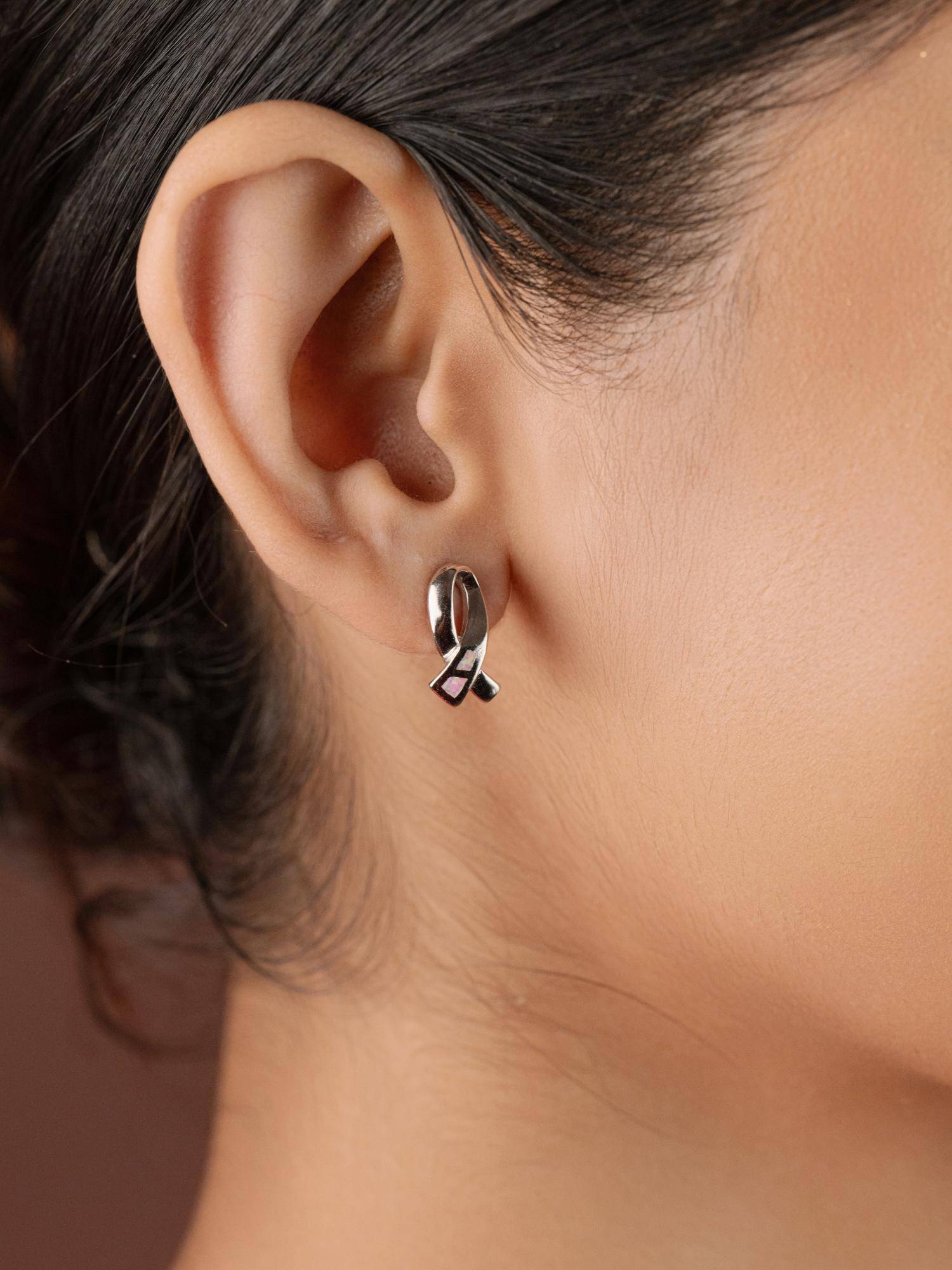 Nistra 925 Sterling Silver Created Opal Spirited Unity Earrings
