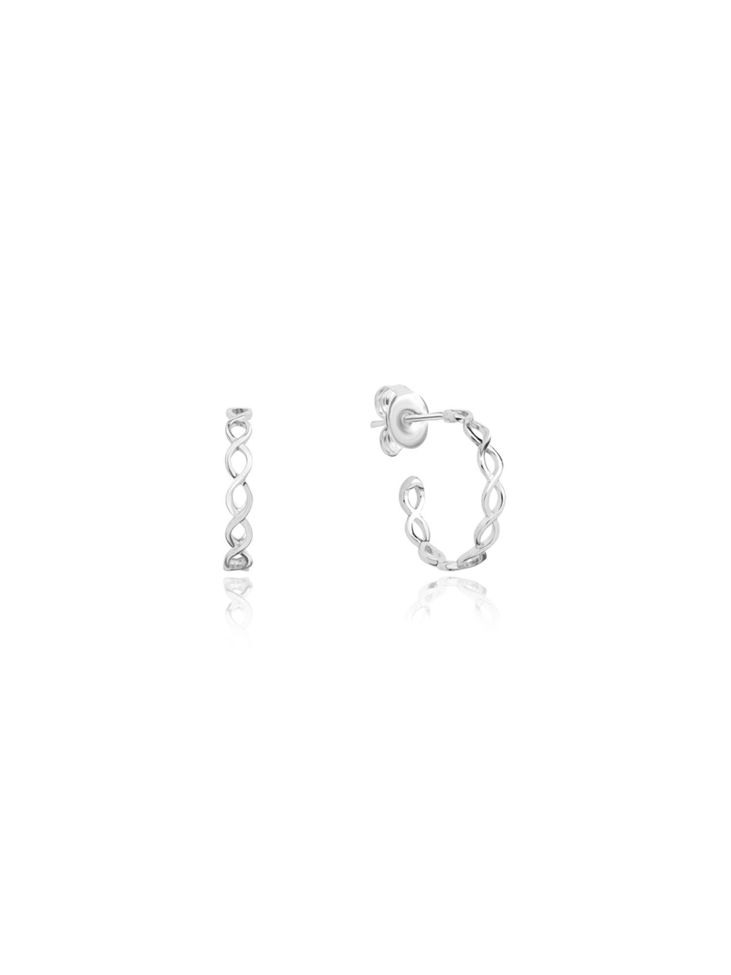 Nistra 925 Sterling Silver Geometric Glimmer Earrings