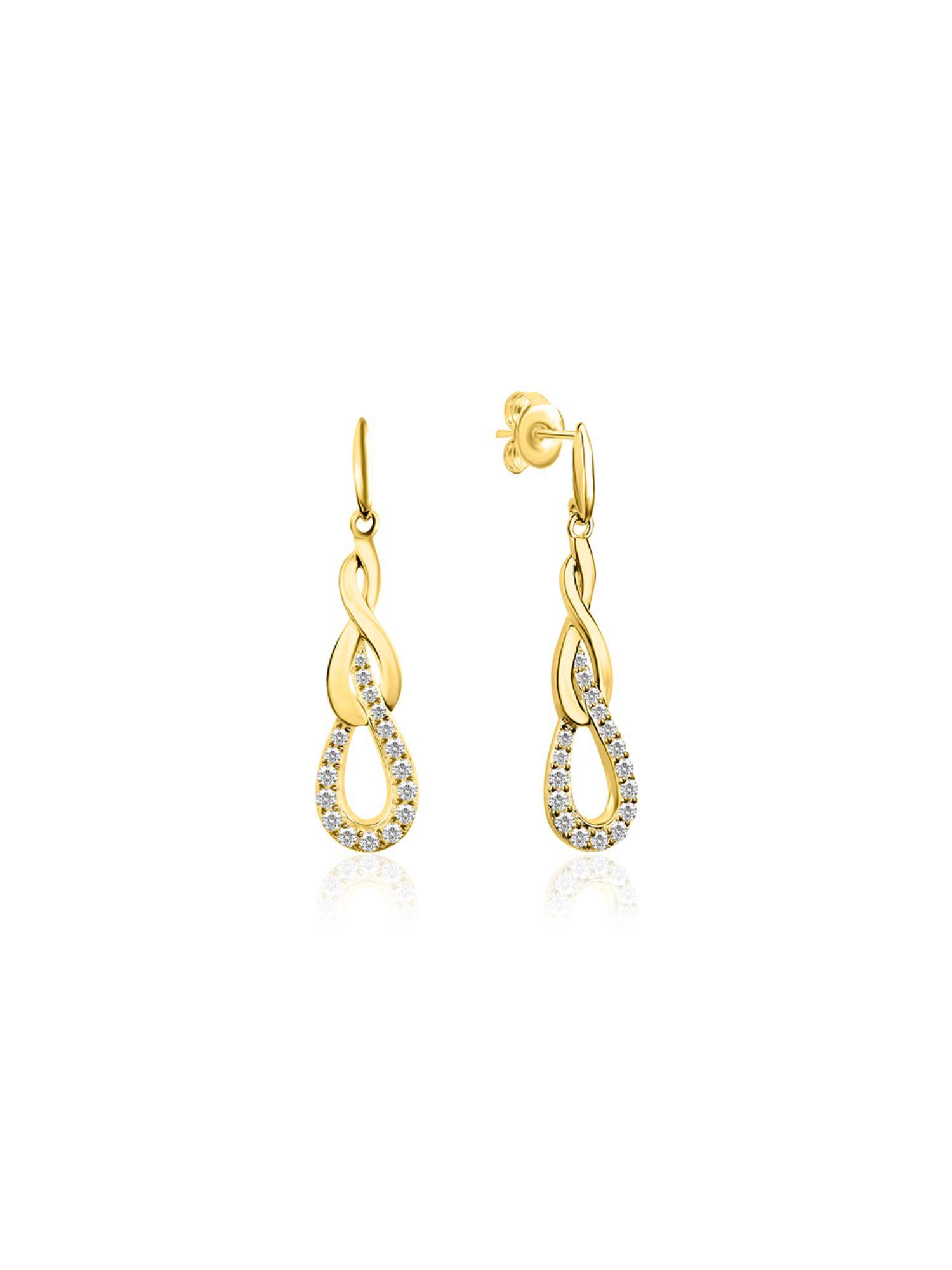 Nistra 925 Sterling Silver Shimmering Moonlight Dangler Earrings