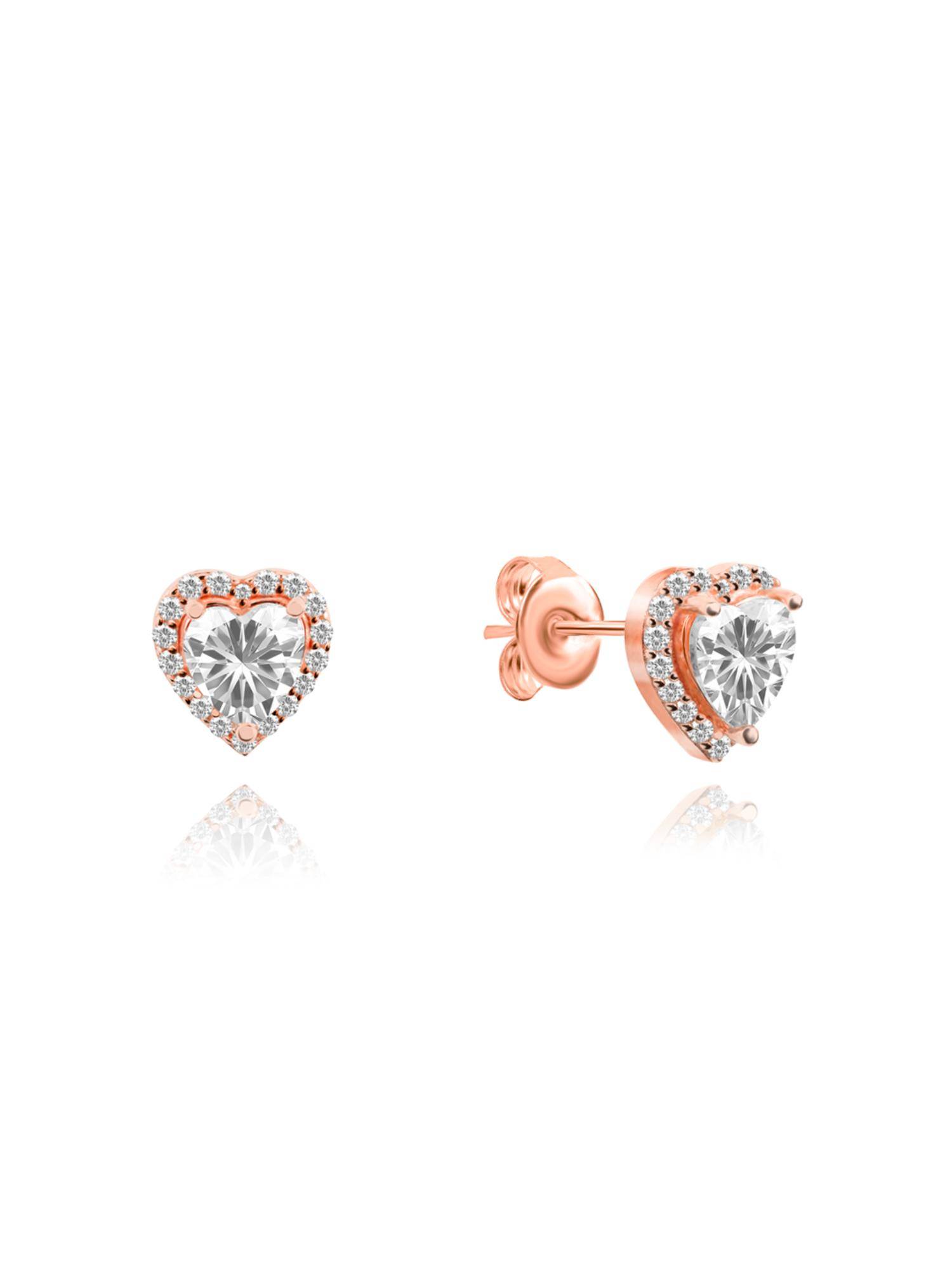 Nistra 925 Sterling Silver Whispered Affection Stud Earrings