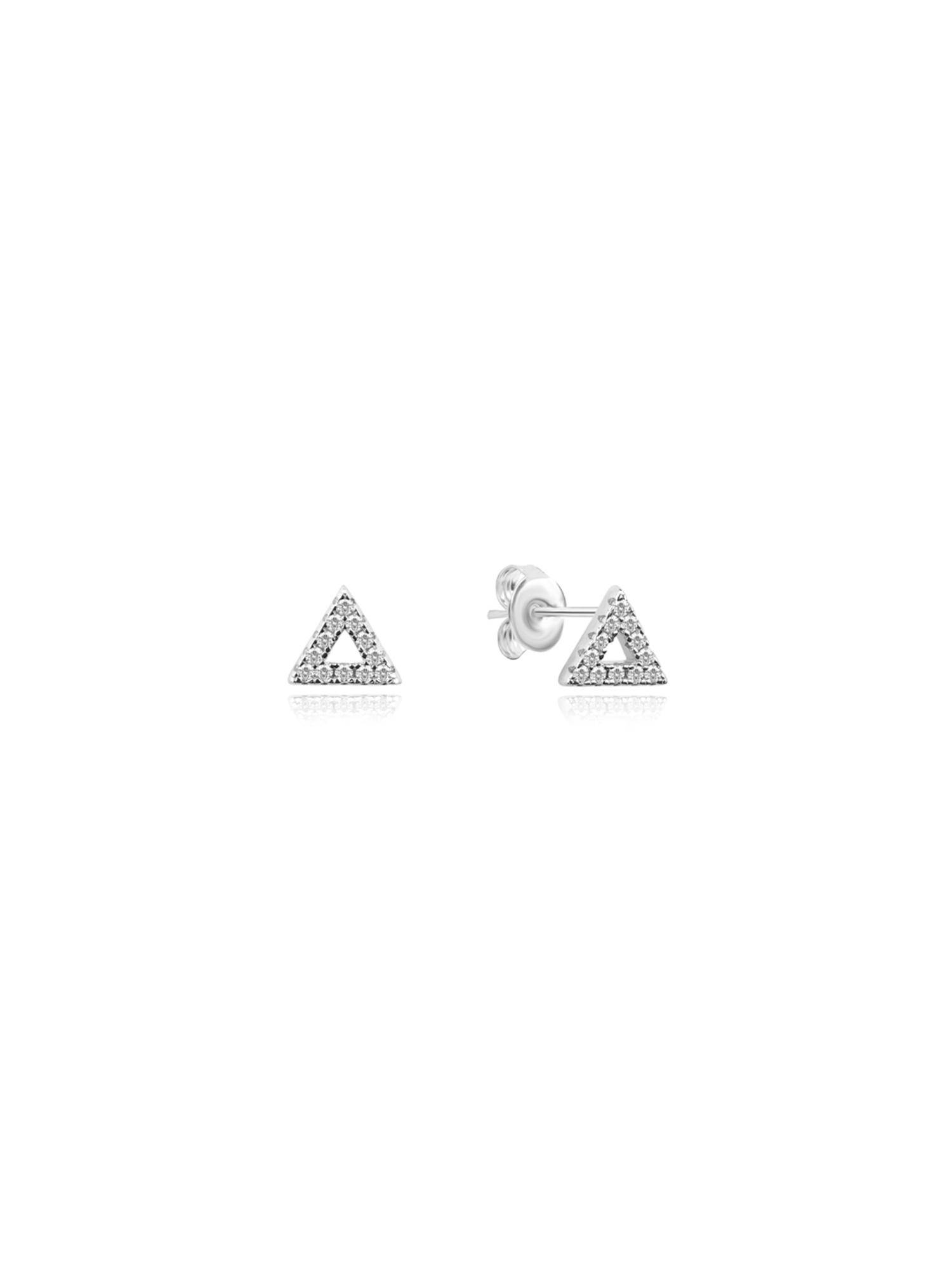 Nistra 925 Sterling Silver Triangular Studs Earrings