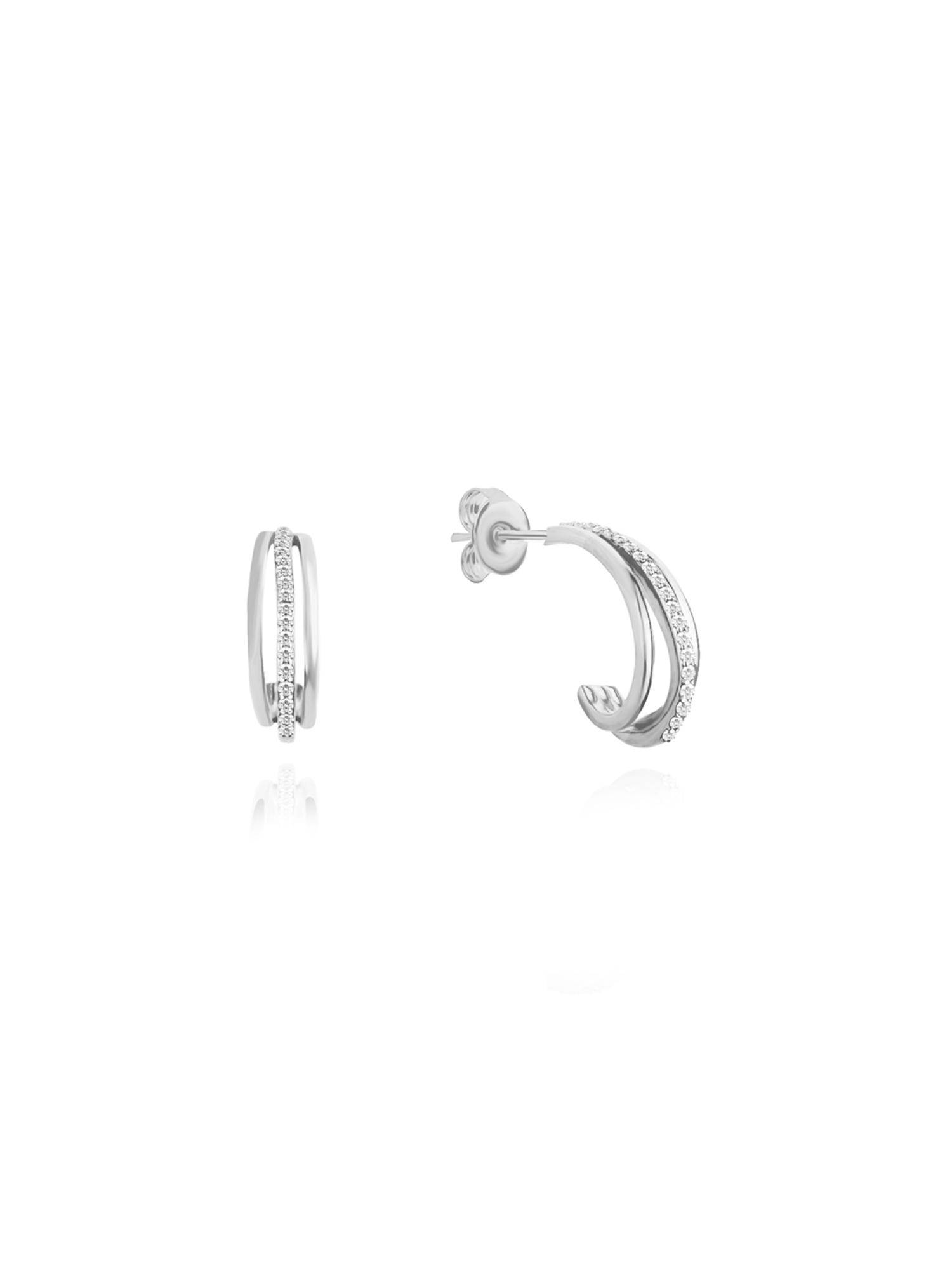 Nistra 925 Sterling Silver Celestial Sparkle Earrings