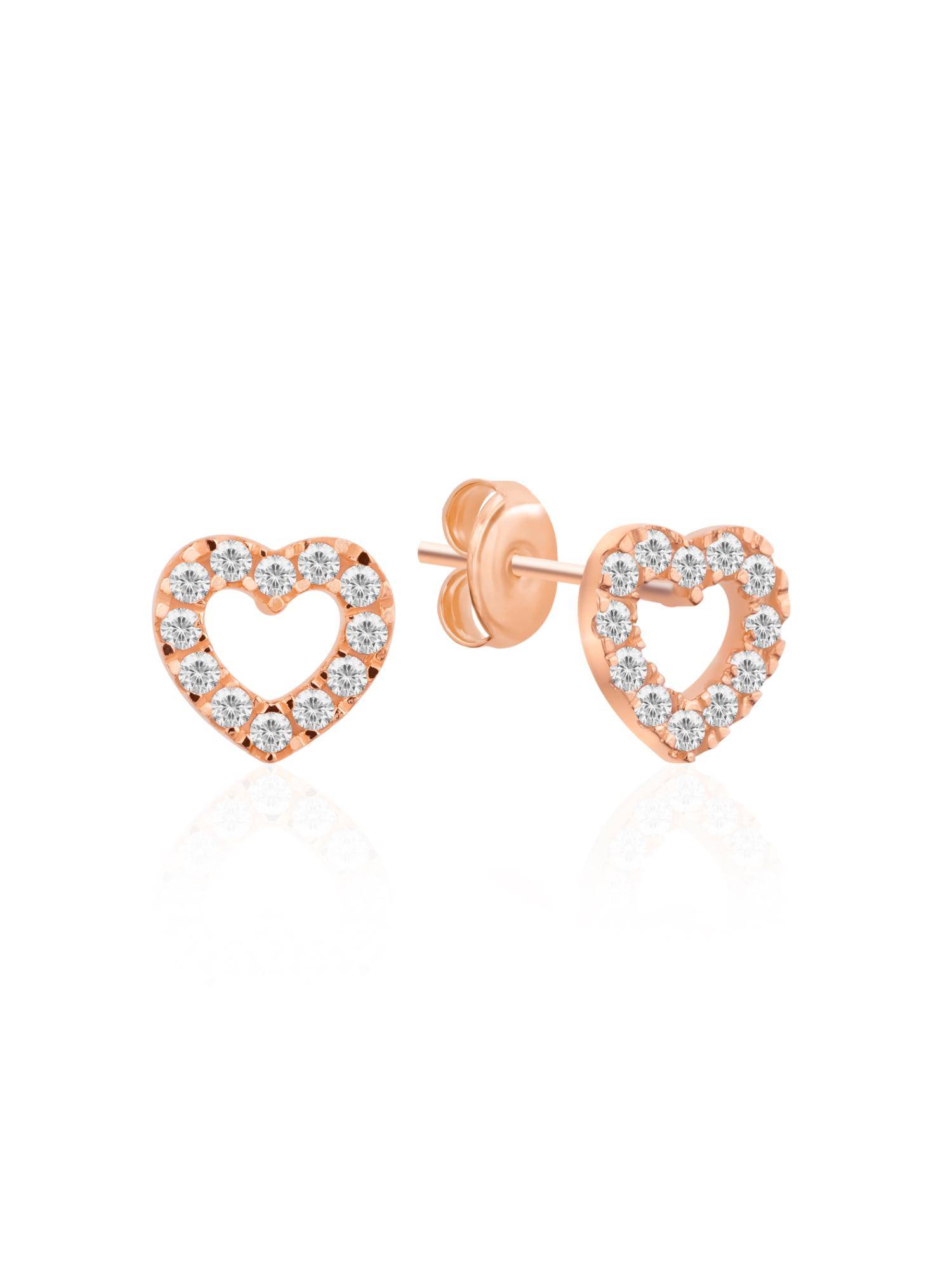 Nistra 925 Sterling Silver Playful Heart Studs Earrings