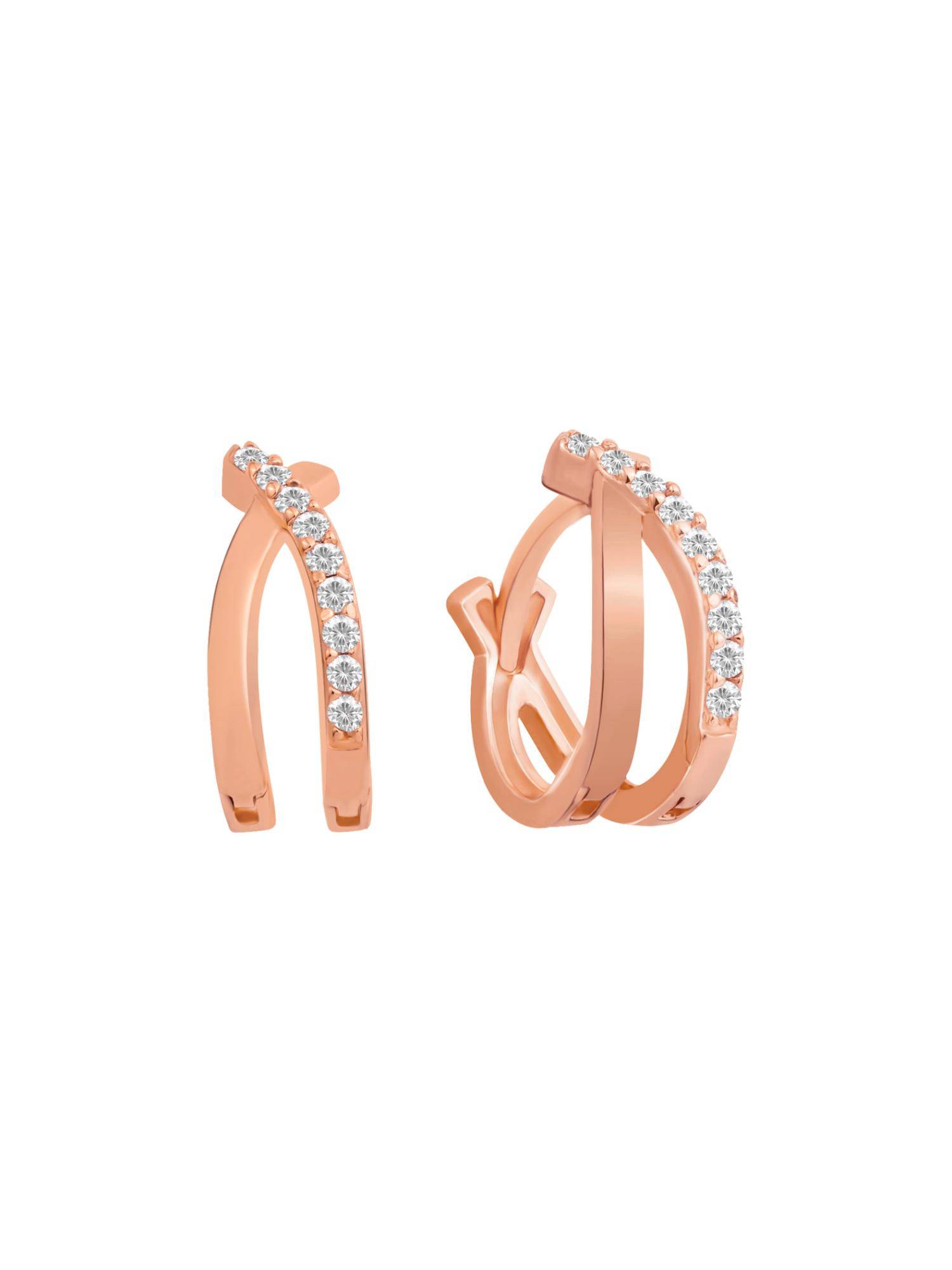 Nistra 925 Sterling Silver Petite Effortless Charm Huggies Earrings