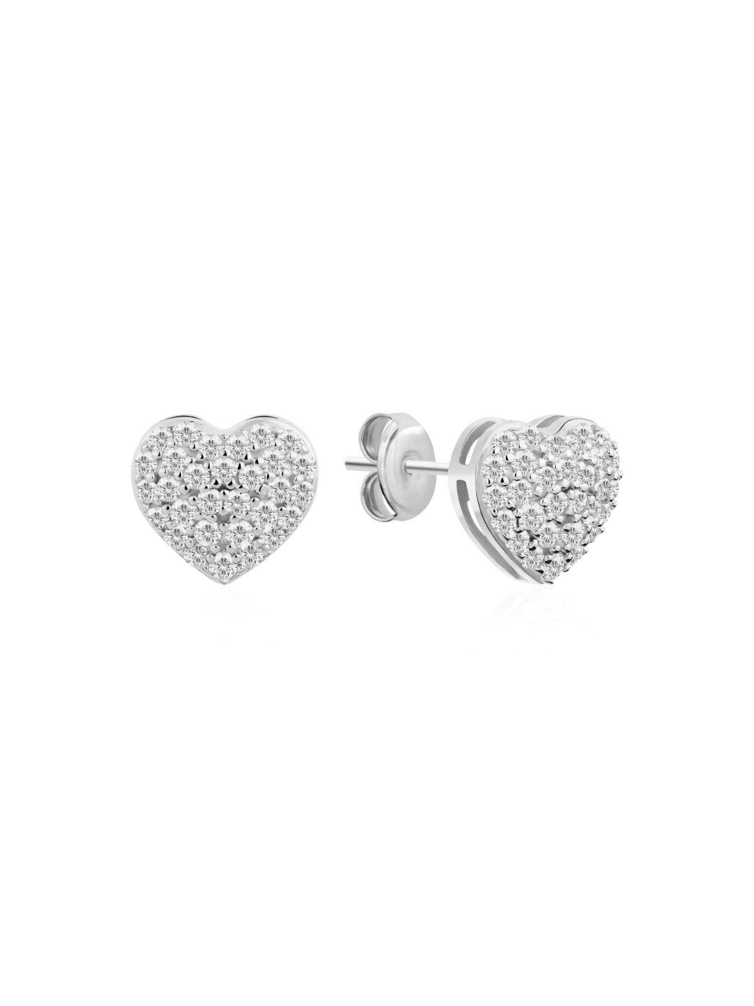 Nistra 925 Sterling Silver Spark Love Huggies Earrings