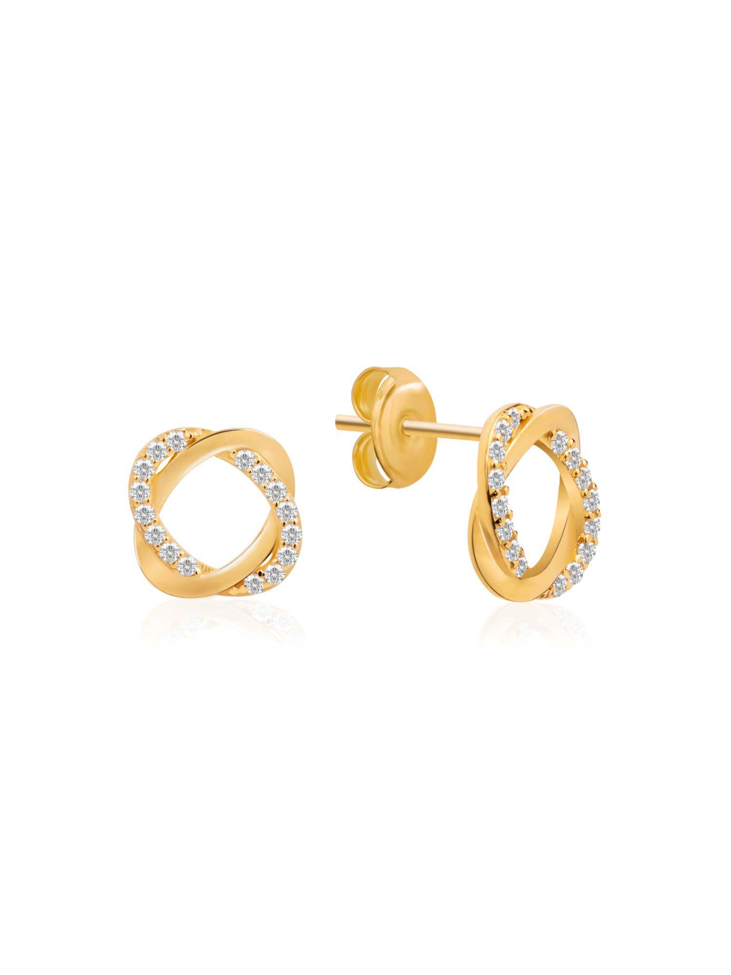 Nistra 925 Sterling Silver Curvy Spark Studs Earrings