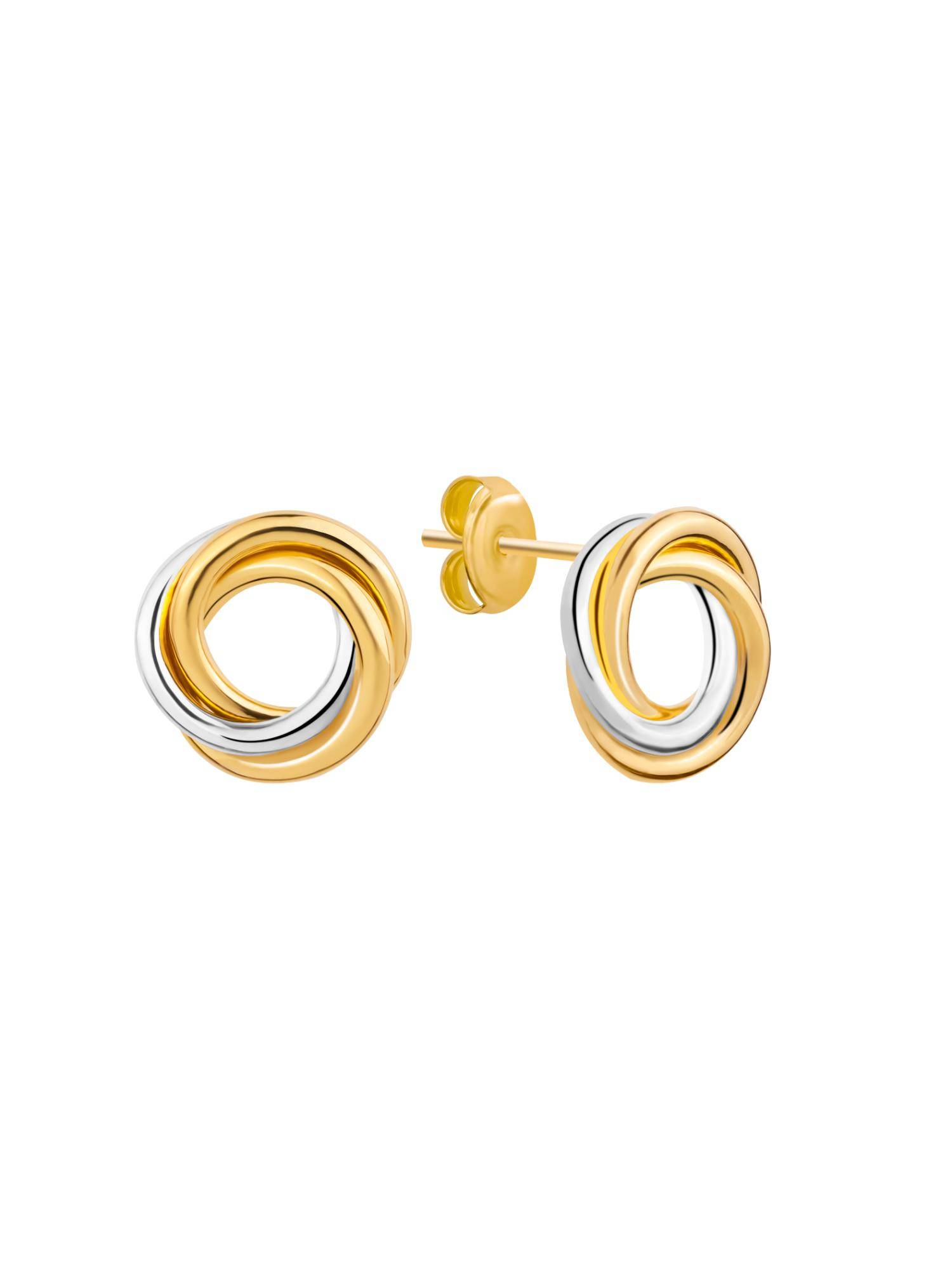 Nistra 925 Sterling Silver Mini Dual Charm Studs Earrings