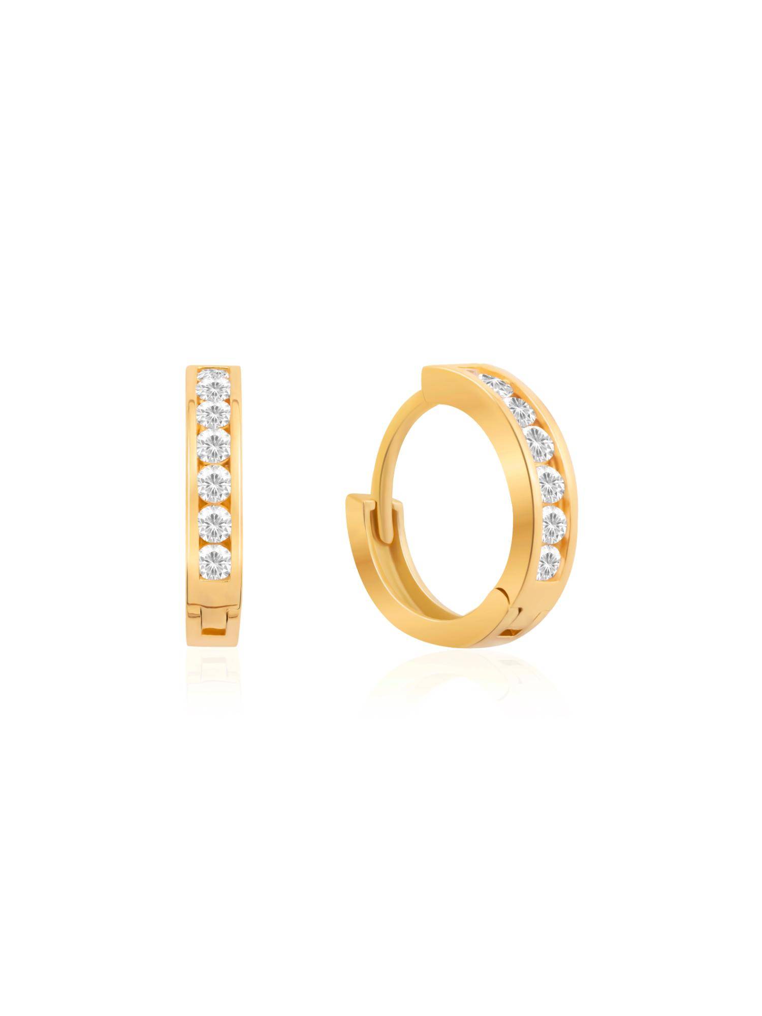 Nistra 925 Sterling Silver Quiet Elegance Huggies Earrings