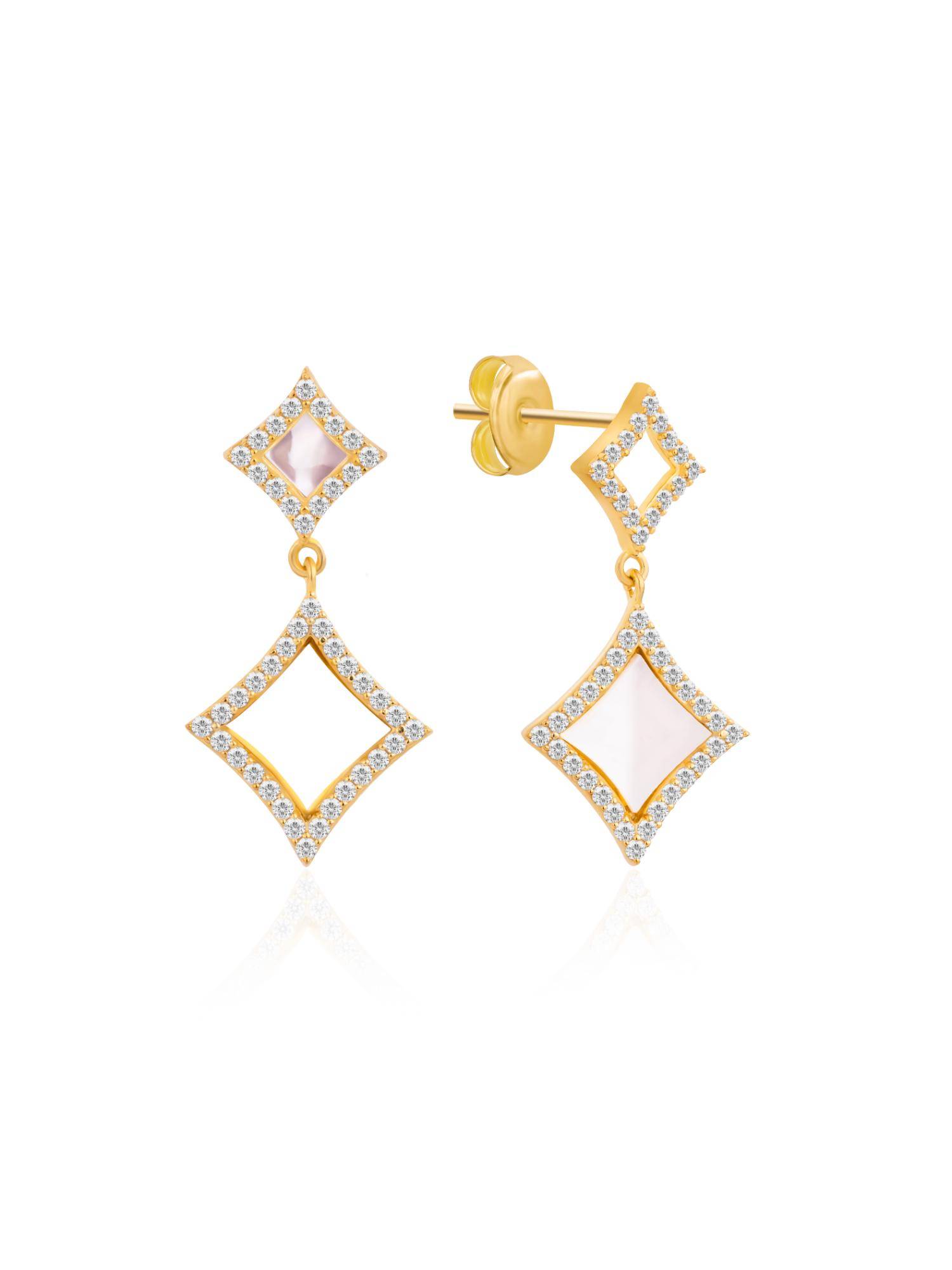 Nistra 925 Sterling Silver MOP Chic Flip Earrings