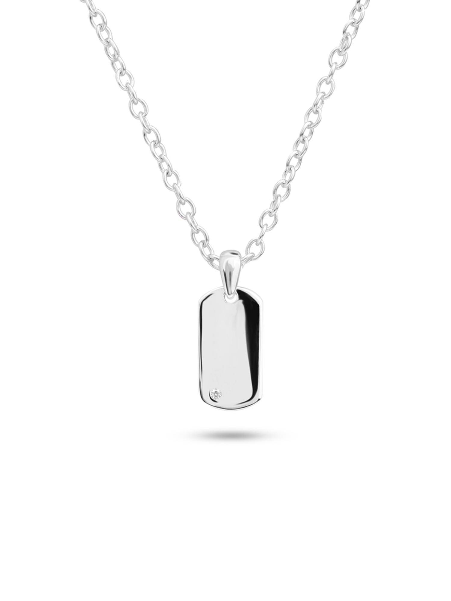 Nistra 925 Sterling Silver Tag Necklace (Adjustable)