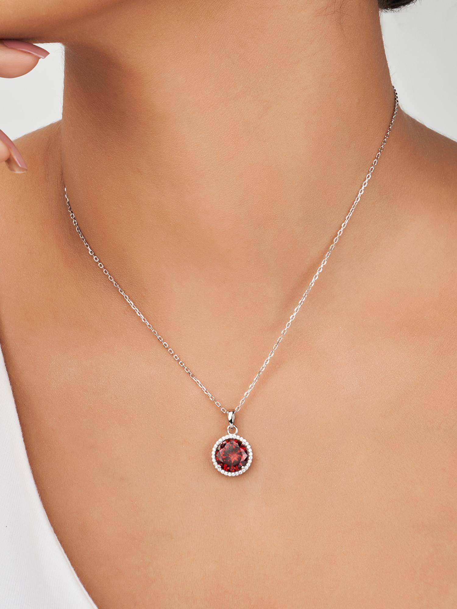 Nistra 925 Sterling Silver Indomitable Spirit - January Birthstone Necklace (Adjustable)